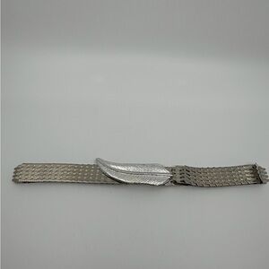 Silver Feather buckle metal Link Belt